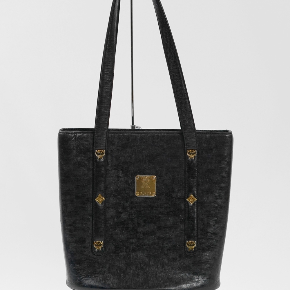 MCM Black Leather Shoulder Bag
